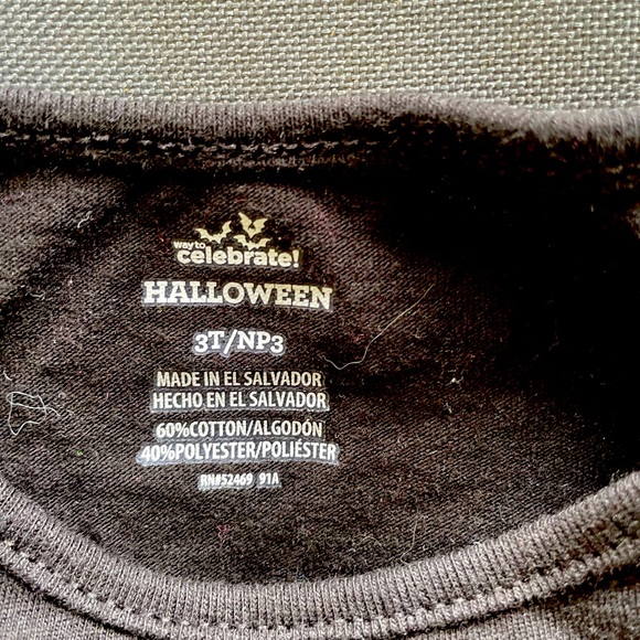Halloween, Black, Short Sleeve, Top, Size  3T - Picture 3 of 3